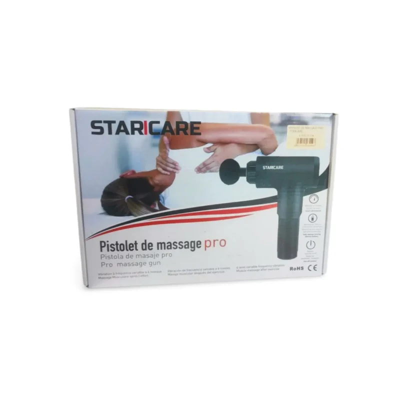 Pistolet de massage STARCARE en action sur un muscle