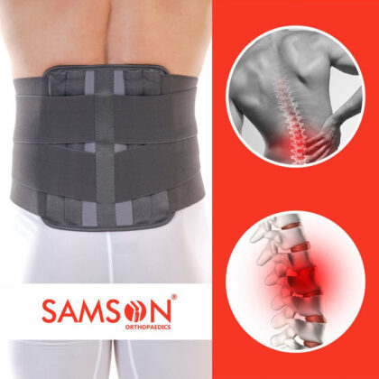 Présentation du produit Ceinture Sacro Lombaire Plusdisponible avec les tailles S, M, L/XL, XXL/3XL, de la marque Samson en Algérie.