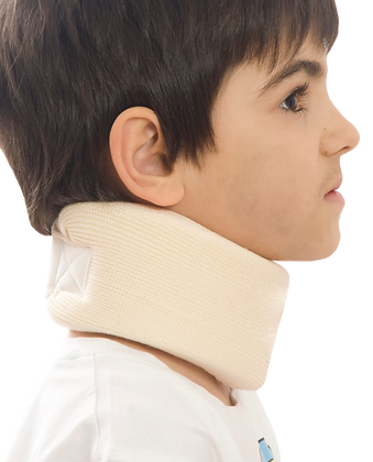 Collier cervical souple Morsa Cyberg pour enfant, de couleur [préciser la couleur du collier, ex: bleu clair], conçu pour le confort et le soutien du cou. L'image montre un collier ergonomique, adaptable à la forme du cou, avec une texture [préciser la texture, ex: lisse et douce]. Il est présenté [préciser la présentation, ex: sur un fond blanc ou porté par un enfant]. Le produit est destiné à soulager les tensions et la fatigue cervicale chez les enfants.