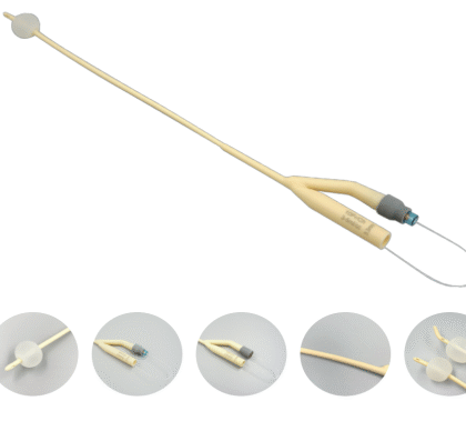Sonde de Foley Starcare en silicone médical, présentant une forme tubulaire avec des marquages de taille. Le produit est présenté sur un fond neutre.