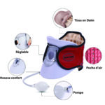 Collier cervical gonflable Starcare Philadelphia. Collier confortable, blanc, avec structure souple et système de gonflage visible. Conçu pour soutenir le cou et soulager les douleurs.