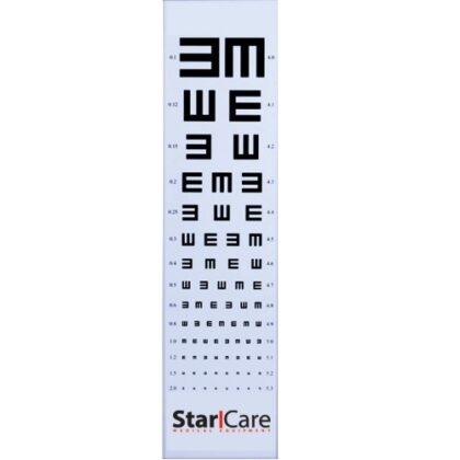 Échelle optométrique Starcare : instrument d'examen de la vue, design simple et robuste, idéal pour les patients sans alphabétisation. Présente des graduations claires et un format ergonomique pour une utilisation facile et précise. #santévisuelle #optométrie