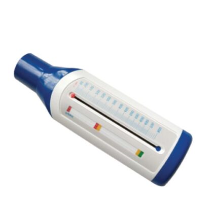 Débimètre StarCare pour enfants et adultes. Instrument de mesure de la respiration avec écran et indicateurs de débit d'expiration forcé. Compact et facile à utiliser.