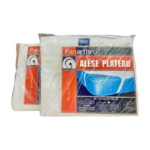 Alèse Plateau Panarthro : alèse blanche, plate et rigide, conçue pour un soutien optimal de la colonne vertébrale. Image suggérant un sommeil réparateur et un confort amélioré.