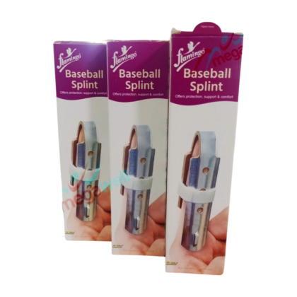 Attelle de doigt Flamingo OC 2098, taille XL, en tissu respirant, conçue pour stabiliser et soutenir en cas d'entorse, de fracture ou après une intervention chirurgicale. L'attelle est présentée seule, mettant en évidence sa forme et sa conception pour le doigt.