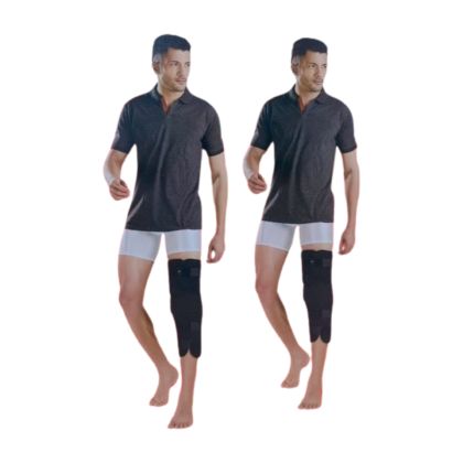 Attelle de genou Zimmer Florican (modèle FC4096), en plastique rigide de couleur bleu clair, conçue pour offrir soutien et immobilisation. Elle est ajustable et semble offrir un bon maintien autour du genou. 🦵