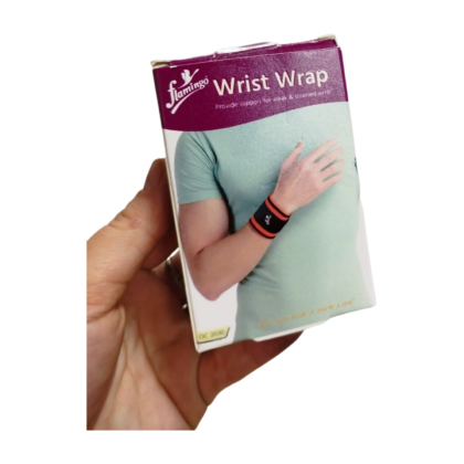 Bandage de poignet rose flamingo, modèle OC 2030, taille unique, conçu pour le soutien, le confort et la protection des poignets en cas d'entorse, de tendinite ou de douleurs.