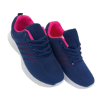 Basket orthopédique pour femme Riddel en bleu marine. Semelle intérieure profilée pour un soutien optimal, tissu respirant. Conçue pour un confort quotidien. Disponible en tailles 36 à 41.