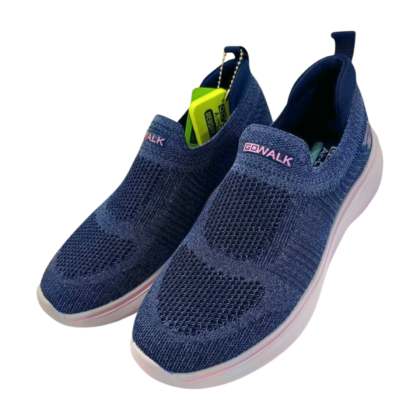 Basket orthopédique pour femme, couleur bleu marine, modèle Gowlak. Semelle intérieure anatomique visible. Matière respirante. Disponible en tailles 37 à 41.