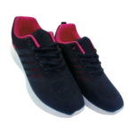 Baskets orthopédiques noires Riddel pour femme, tailles 36 à 41. Chaussures confortables avec semelle EVA, offrant soutien optimal, textile respirant et semelle antidérapante.