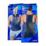 Ceinture de soutien lombaire YC 7814, présentée en vue du produit. La ceinture est de couleur noire, en tissu respirant, et possède des sangles d'ajustement pour une taille 2XL/3XL. Elle est conçue pour offrir un soutien ergonomique et améliorer la posture, soulageant les douleurs lombaires.