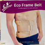 Ceinture lombaire rigide Flamingo OC 2050, de couleur [préciser la couleur si visible sur l'image, ex: bleu marine], conçue pour le soutien et le soulagement des douleurs lombaires. Elle présente un tissu respirant et un système de réglage. Disponible en tailles S à 2XL.