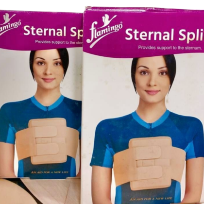 Ceinture de maintien thoracique Flamingo OC 2029, présentée ici en [couleur principale de la ceinture], conçue pour soutenir la posture et soulager les douleurs dorsales. La ceinture est fabriquée dans un tissu respirant et présente un système d'ajustement facile (tailles S, M, L). On distingue clairement les attaches de fermeture et la conception ergonomique de la ceinture.