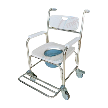 Chaise de douche PU727 : chaise ergonomique avec roulettes en polyuréthane, conçue pour faciliter l'accès à la douche. Facile à nettoyer, elle est idéale pour les personnes à mobilité réduite et vise à améliorer le confort et la sécurité pendant le bain.