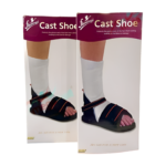 Chaussures de plâtre Flamingo OC 2146 : chaussures de protection et confortables conçues pour les pieds pendant la guérison d'une fracture. Elles sont disponibles en tailles S à 2XL et semblent faciles à enfiler. Le design suggère une construction durable et hygiénique.