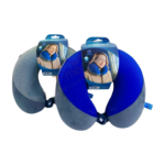 Coussin de voyage Ondiwell en gel thérapeutique, de couleur [couleur principale du coussin], avec une forme ergonomique conçue pour soutenir le cou et la nuque. Le coussin est pliable et léger, parfait pour le transport. [Si visible, mentionner un détail distinctif comme un motif, une texture ou une couleur secondaire].