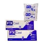 Bande de résine Orthofix Fix Cast, de couleur [Couleur visible sur l'image], conçue pour immobiliser et soutenir une zone du corps. La bande est flexible et s'applique facilement autour de [Partie du corps visible sur l'image, par exemple : un bras, une jambe, un poignet]. Elle présente une texture [Décrire la texture visible : lisse, légèrement texturée, etc.] et semble durable. Elle est destinée à la stabilisation en cas de fractures ou d'entorses.