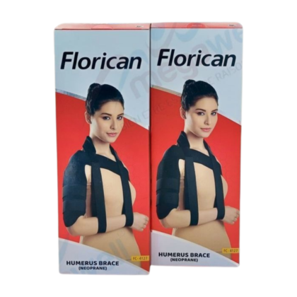 Attelle d'épaule Florican SPL en néoprène, offrant un soutien et un confort optimal. L'attelle est conçue pour stabiliser l'épaule et faciliter la récupération en cas de tendinite, bursite, entorse ou pendant la rééducation.