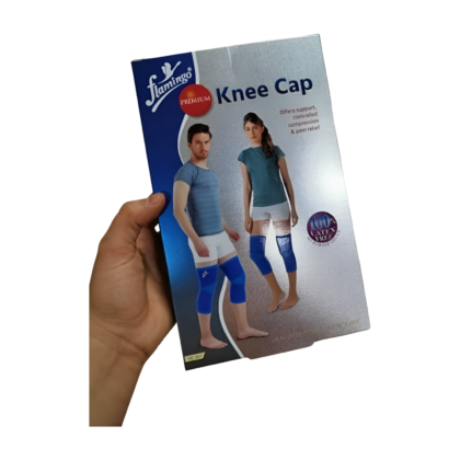 Genouillères élastiques roses (flamingo) avec compression graduée, conçues pour le soulagement de la douleur au genou, qu'elle soit due à l'arthrose ou à une activité sportive. Plusieurs tailles disponibles.