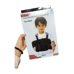 Immobilisateur épaule et bras pour enfant, modèle Berbas (BR044), de couleur [Couleur principale de l'immoblisateur, ex: bleu marine], avec des sangles réglables et des panneaux respirants. Conçu pour offrir confort et protection en cas d'entorse ou de fracture mineure, taille standard.