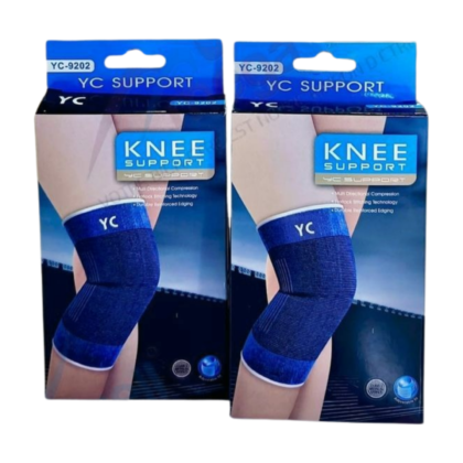 Genouillère universelle YC SUPPORT, modèle 9202, conçue pour soulager les douleurs au genou. La genouillère est de couleur [indiquer la couleur principale de la genouillère - ex: bleu marine, gris clair] et présente une conception [décrire la conception générale - ex: ouverte, fermée, avec des renforts latéraux]. Elle est présentée [indiquer la façon dont elle est présentée - ex: sur un genou, pliée, portée par une personne]. Objectif : confort, soutien et stabilité pour l'arthrose, les activités sportives et la récupération. #genouillère #douleursgenou