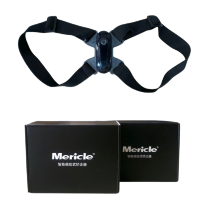 Correcteur de posture discret et confortable Mericle de Berbas, visible sur le dos d'une personne. Il aide à améliorer l'alignement et à soulager les douleurs dorsales.