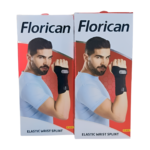 Attelle Florican FC4039, présentée sur fond neutre. L'attelle est de couleur grise, en matériau flexible et respirant. Elle est conçue pour le poignet et l'avant-bras, avec une boucle réglable en velcro pour un maintien personnalisé. Le design est ergonomique et vise à assurer confort et soutien. L'attelle est visiblement robuste et est destinée à soulager les douleurs liées au syndrome du canal carpien et aux tendinites.