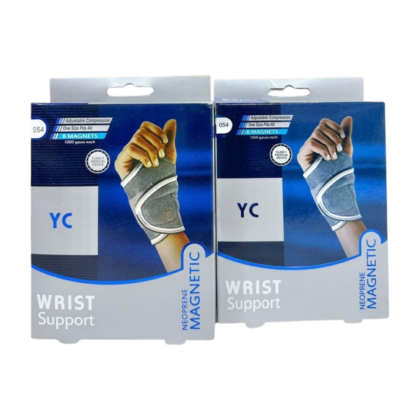 Serre-poignet Yc 054, de couleur [couleur visible sur l'image], conçu pour un soutien universel du poignet. Il présente une conception ergonomique et respirante, de taille standard. Le produit est destiné à offrir confort et soulagement quotidien, idéal pour le sport, les troubles musculo-squelettiques (TMS) et les tendinites.