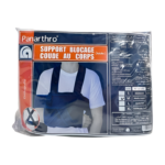 Support cervical Panarthro : Col de couleur [couleur du support cou] avec une structure ergonomique enveloppante, visiblement conçue pour maintenir et soutenir la nuque. Le tissu semble respirant et confortable. [Mentionner brièvement la présence éventuelle de fermetures ou d'élastiques, par exemple : "avec des sangles réglables" ou "avec une fermeture velcro"]. Disponible en différentes tailles.