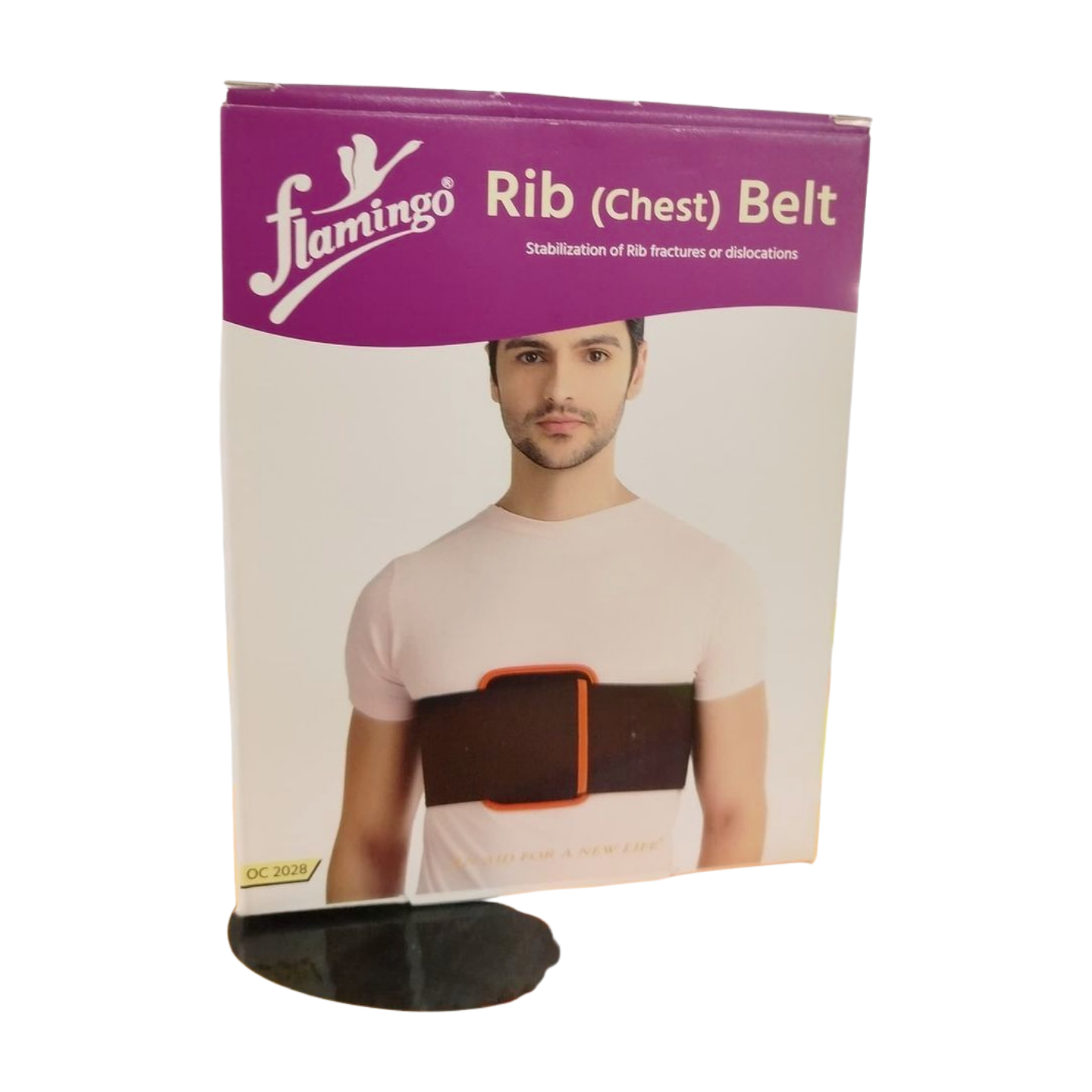 Support de cage thoracique Flamingo OC 2028, visible sur l'image. Dispositif orthopédique conçu pour offrir confort et soutien, potentiellement pour soulager des douleurs ou favoriser la guérison post-opératoire. Plusieurs tailles disponibles.