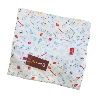 Tenue de Bloc Blanc Pantalon Bleu Roi Motif Dente - Confoped