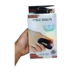 Attelle pour doigts Berbas BR371, modèle standard, en tissu respirant, conçue pour soulager les douleurs liées à l'arthrite ou aux blessures. L'attelle est visiblement ajustée à la main et offre un soutien visible aux doigts.