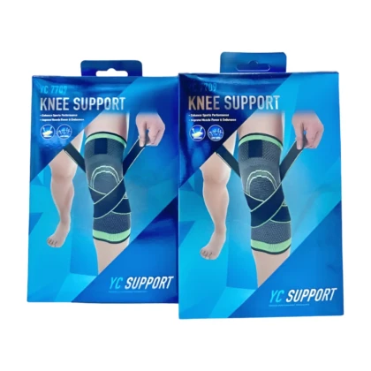 Genouillère universelle de taille standard, couleur [Couleur de la genouillère], conçue pour le soutien et le confort du genou. Elle est présentée sur un genou, offrant un maintien visible autour de l'articulation. La genouillère est fabriquée dans un matériau [Type de matériau, ex: extensible, respirant] et présente une conception [Description de la conception, ex: lisse, avec des renforts]. Elle est destinée à améliorer la mobilité et à réduire l'inflammation, idéale pour les activités sportives et le quotidien.