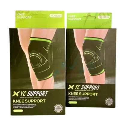 Genouillère Yc 8324 : genouillère de couleur [couleur principale visible sur l'image] conçue pour le soutien et le confort. Elle semble être en [matériau principal visible sur l'image, ex: néoprène, tissu extensible]. La genouillère est de type [type de genouillère visible, ex: articulée, simple, ouverte, fermée] et est présentée [position de la genouillère, ex: portée sur un genou, isolée]. Elle est destinée à soulager les douleurs articulaires, l'arthrose et les entorses légères, et est adaptée pour les activités sportives et la récupération.