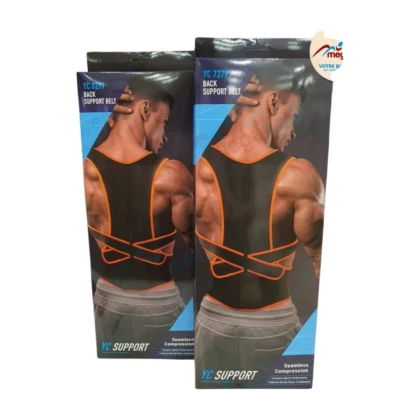 Redresse-dos Yc 7279 : dispositif de soutien dorsal universel, visible sur l'image. Il est conçu pour améliorer la posture et soulager les douleurs dorsales. Le produit est présenté avec des matériaux respirants.