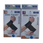 Support de poignet élastique Berbas BR254, en coton et élasthanne, pour soulager les douleurs liées à la tendinite ou au canal carpien. Le support est discret et assure confort et maintien du poignet.