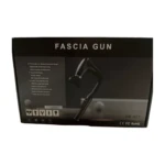 Pistolet de massage électrique Fascial Gun HB-027. Design ergonomique noir et rouge. Compact, il est conçu pour le soulagement musculaire, avec 5 niveaux d'intensité. Idéal pour les sportifs et les personnes sédentaires, pour un bien-être instantané.