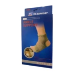 Chevillière réglable discrète, de couleur [mentionner la couleur principale si visible, ex: noire ou grise], conçue pour le soutien et le confort de la cheville. Elle présente des sangles réglables et un profil fin, suggérant une légèreté et une discrétion. Idéale pour la gestion des entorses, tendinites et lors d'activités sportives.