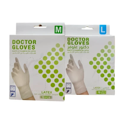 Gants de protection Dr-Gloves Reflex en latex naturel (ND) : tailles M/L, légèrement poudreux. Idéaux pour l'hygiène et la sécurité en santé, laboratoire et industrie.