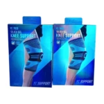 Genouillère universelle Yc 7820, de couleur [indiquer la couleur, ex: bleu marine ou noir], conçue pour le soutien et le soulagement de la douleur au genou. Elle est dotée de tissu respirant et d'attelles flexibles, visibles sur l'image, pour favoriser le confort et la mobilité. La genouillère est de taille standard.