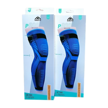Genouillère universelle Sibote ST-7455, visible sur l'image, de couleur [préciser la couleur si identifiable], conçue pour le soutien du genou. Elle présente un design [décrire le design : par exemple, ouvert, fermé, avec des baleines, etc.] et semble ajustable grâce à [décrire les éléments d'ajustement : par exemple, des velcro, des sangles, etc.]. L'objectif est de fournir confort et soutien pour soulager les douleurs et favoriser la reprise d'activités.