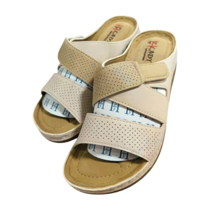 Sabot orthopédique beige Phf H-872, taille 37/41. Design élégant avec soutien de la voûte plantaire, conçu pour le confort et le soulagement des douleurs, et l'amélioration de la posture.