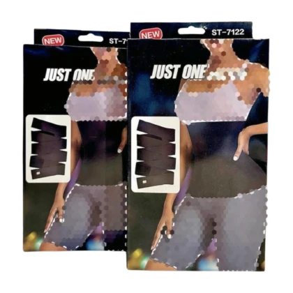 Ceinture abdominale de couleur [couleur de la ceinture], destinée à la taille, visiblement conçue pour le ventre et les obliques. Elle est présentée sur un fond [description du fond si pertinent, par exemple : uni, neutre]. Le produit est identifié comme "Just One", et porte les tailles 4M/5M.