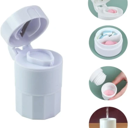 Pilulier avec coupe-comprimé et broyeur blanc - Ondiwel