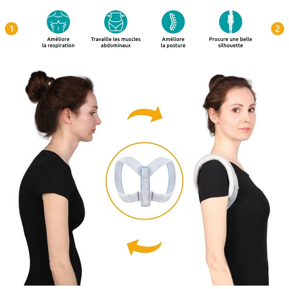 Support dorsal correcteur de posture réglable - Berbas – Image 3