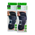 Genouillère de couleur [indiquer la couleur principale si visible, sinon "bleu" ou "gris"] en gel avec un bandage renforcé, conçue pour le support et le soulagement de la douleur au genou. L'attelle est présentée de manière à montrer son ajustement et sa forme ergonomique.