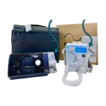 Appareil de ventilation en continu ResMed S10, masque facial et humidificateur, ensemble pour le traitement de l'apnée du sommeil.