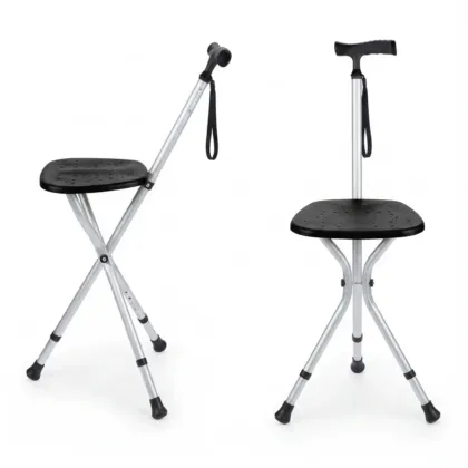 Canne Siège Trois Pied Pliable